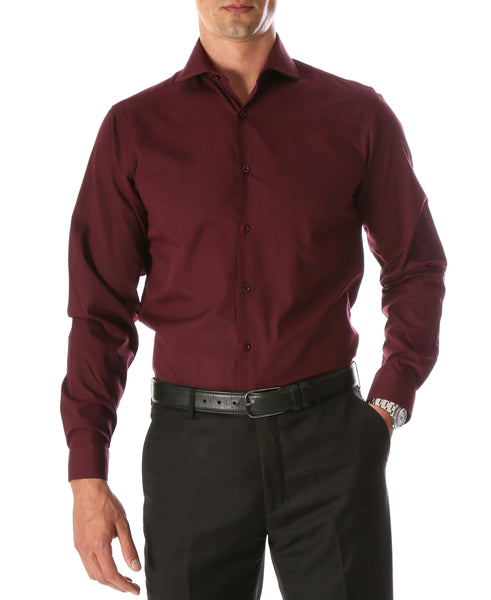 Mens Wholesale Burgundy Slim Fit Leo ...